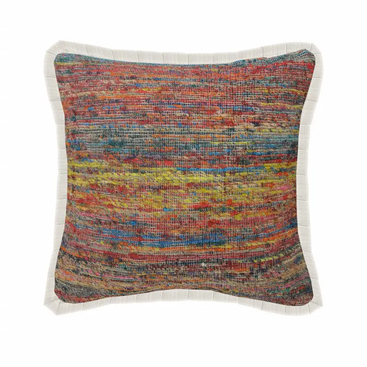 20" Blue and Red Throw Pillow