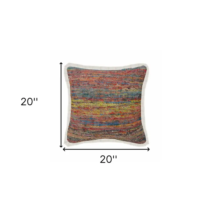 20" Blue and Red Throw Pillow