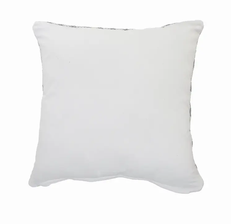20" X 20" Gray And White 100% Cotton Geometric Zippered Pillow