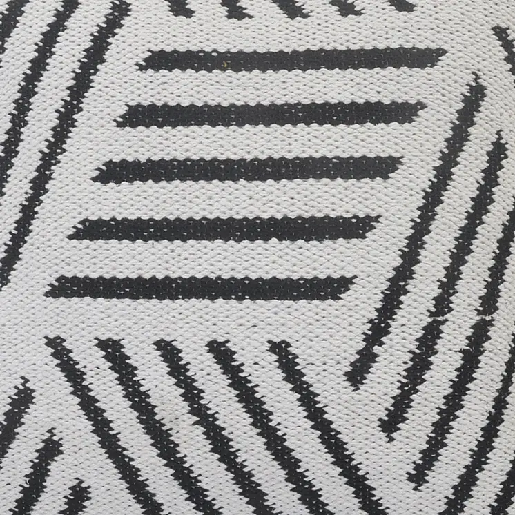 20" Black And White Cotton Geometric Throw Pillow
