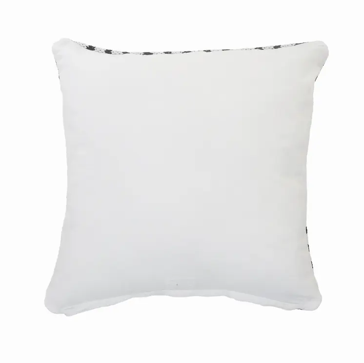 20" Black And White Cotton Geometric Throw Pillow