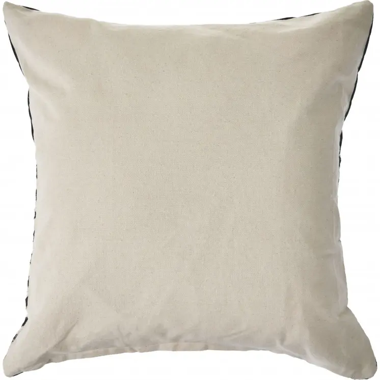 20" X 20" Black And White 100% Cotton Chevron Zippered Pillow