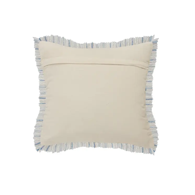 20" X 20" Black Blue And White Polyester And Cotton Blend Geometric Zippered Pillow