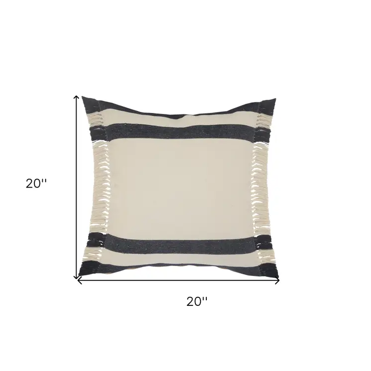 20" Blue and White Throw Pillow