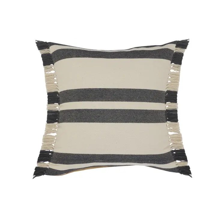 20" Gray and White Throw Pillow