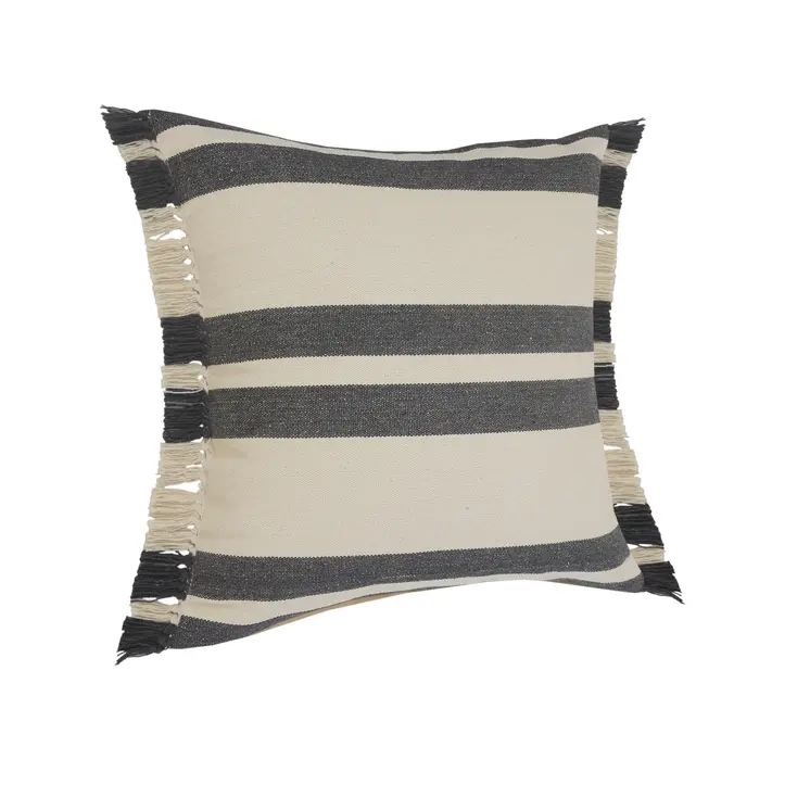 20" Gray and White Throw Pillow