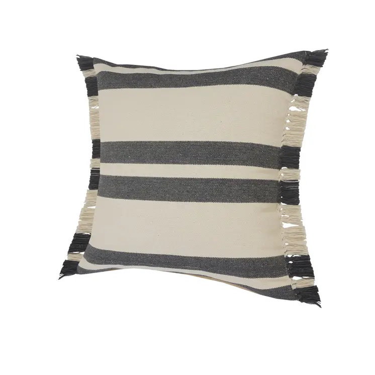 20" Gray and White Throw Pillow