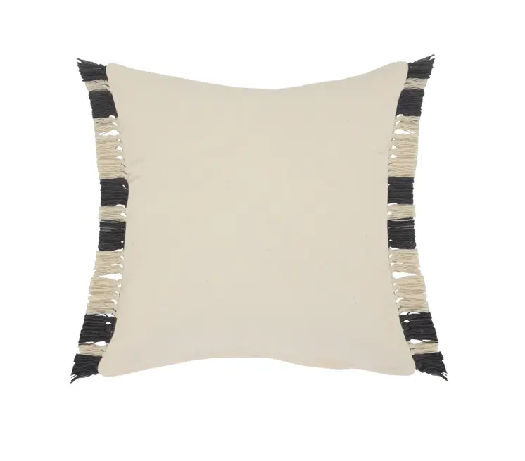 20" Gray and White Throw Pillow
