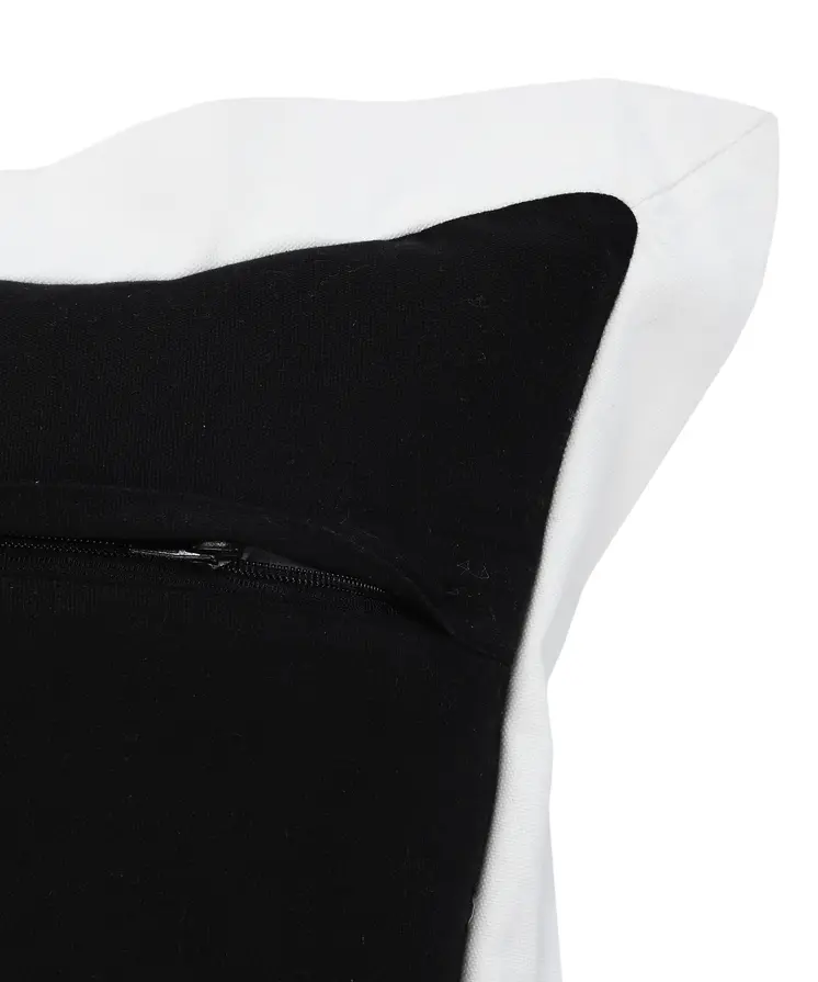 20" Black And White Cotton Geometric Throw Pillow