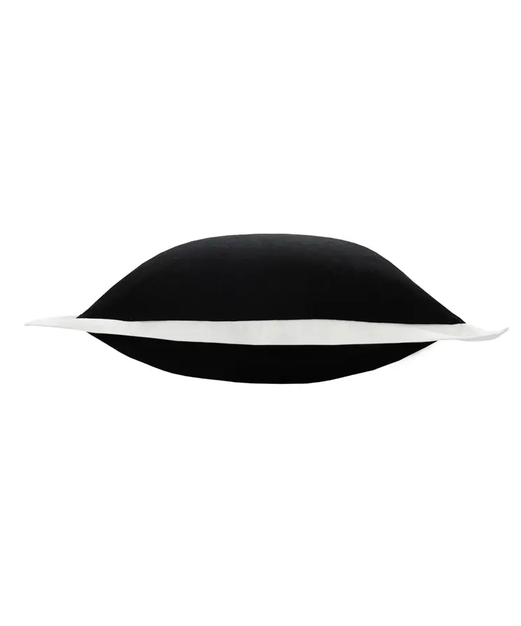 20" Black And White Cotton Geometric Throw Pillow