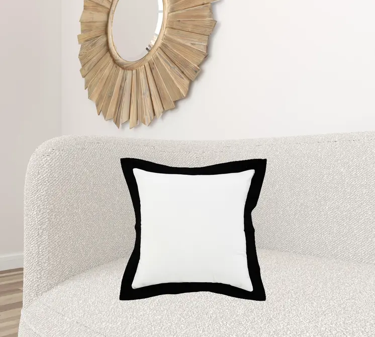 20" Black and White Throw Pillow