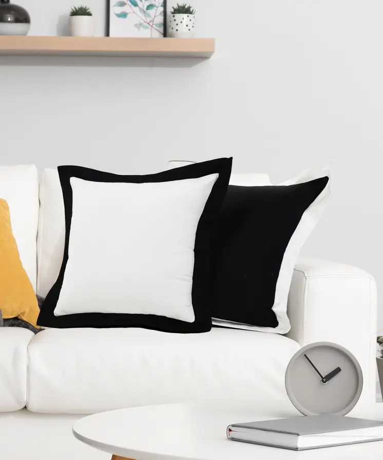 20" Black and White Throw Pillow