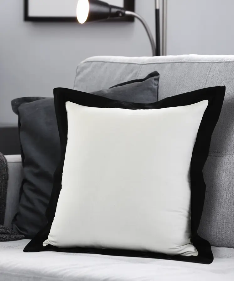 20" Black and White Throw Pillow