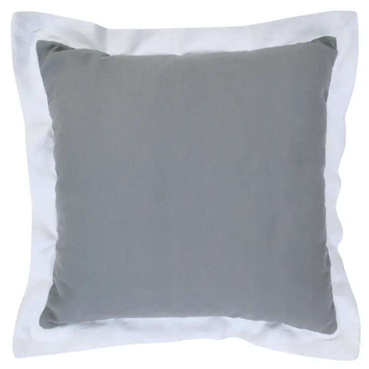 20" X 20" Gray And White 100% Cotton Geometric Zippered Pillow