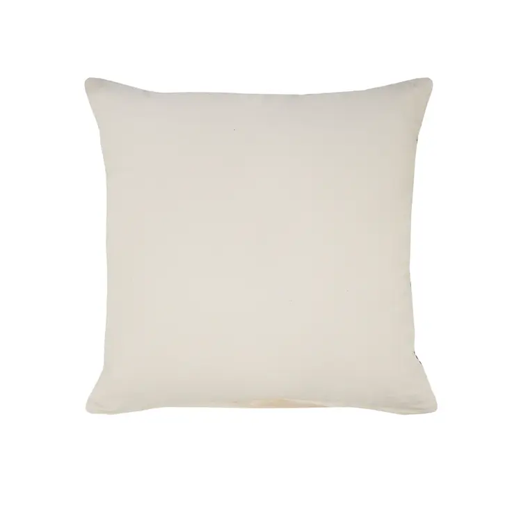 24" X 24" Gray And White 100% Cotton Geometric Zippered Pillow