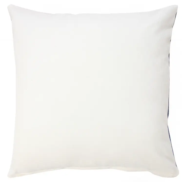 20" Indigo And White Cotton Motif Throw Pillow