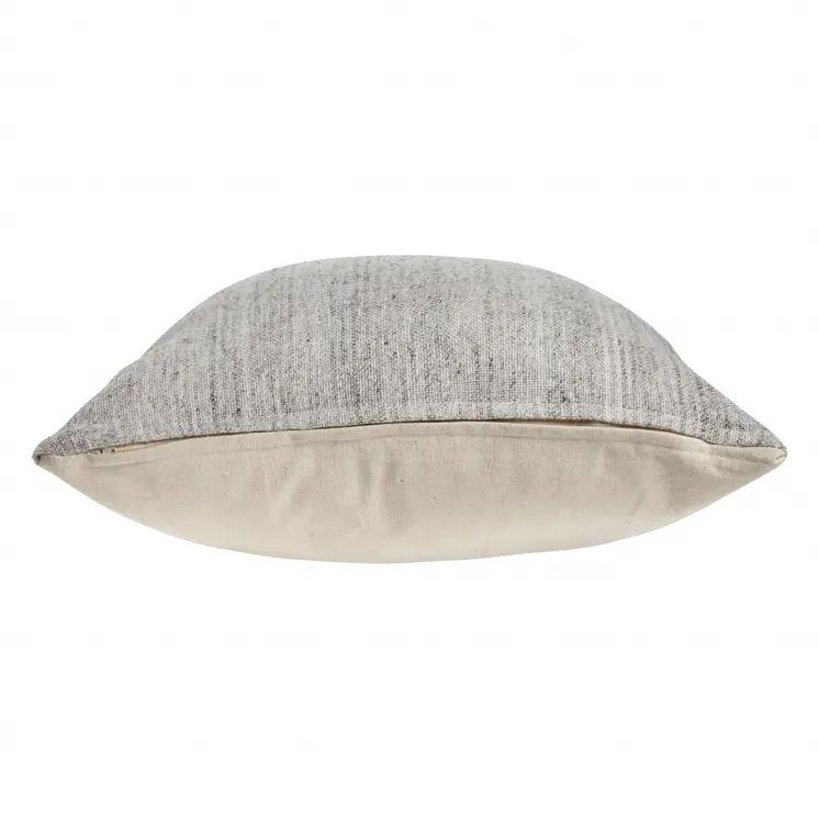 20" Gray Wool Throw Pillow