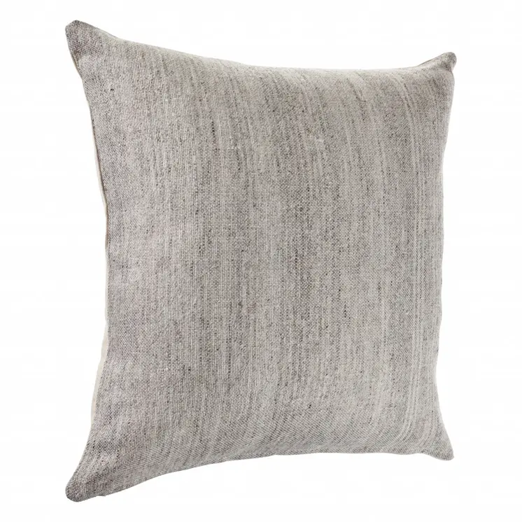 20" Gray Wool Throw Pillow