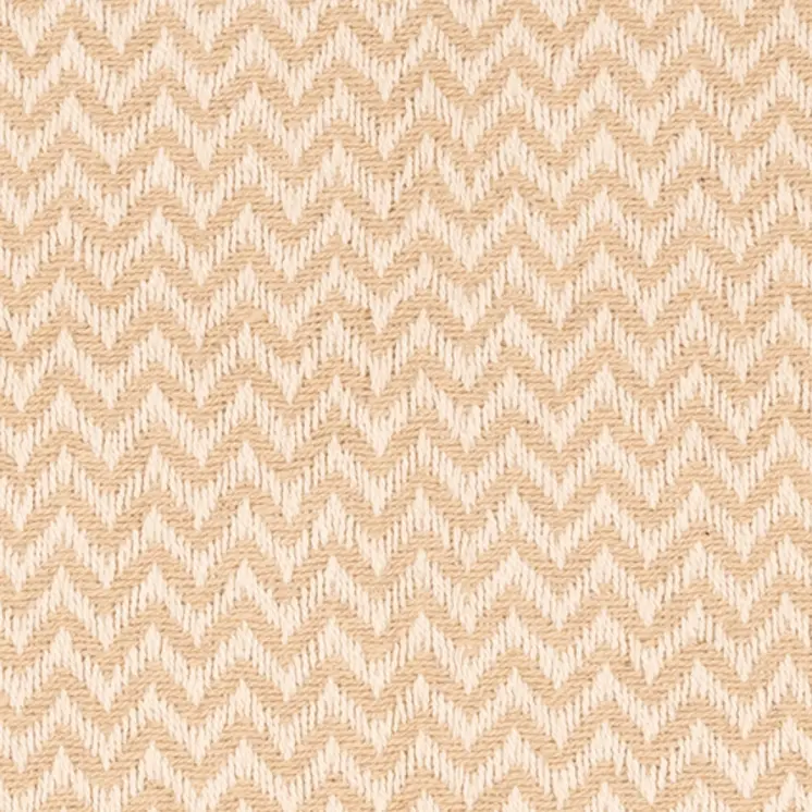 30" X 30" Beige And Cream 100% Cotton Chevron Zippered Pillow