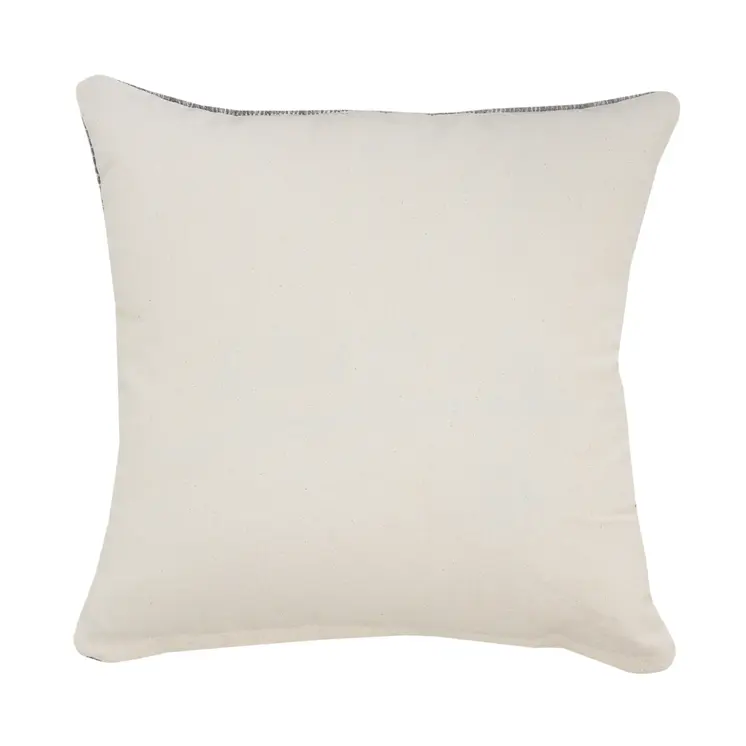 20" X 20" Gray 100% Cotton Geometric Zippered Pillow