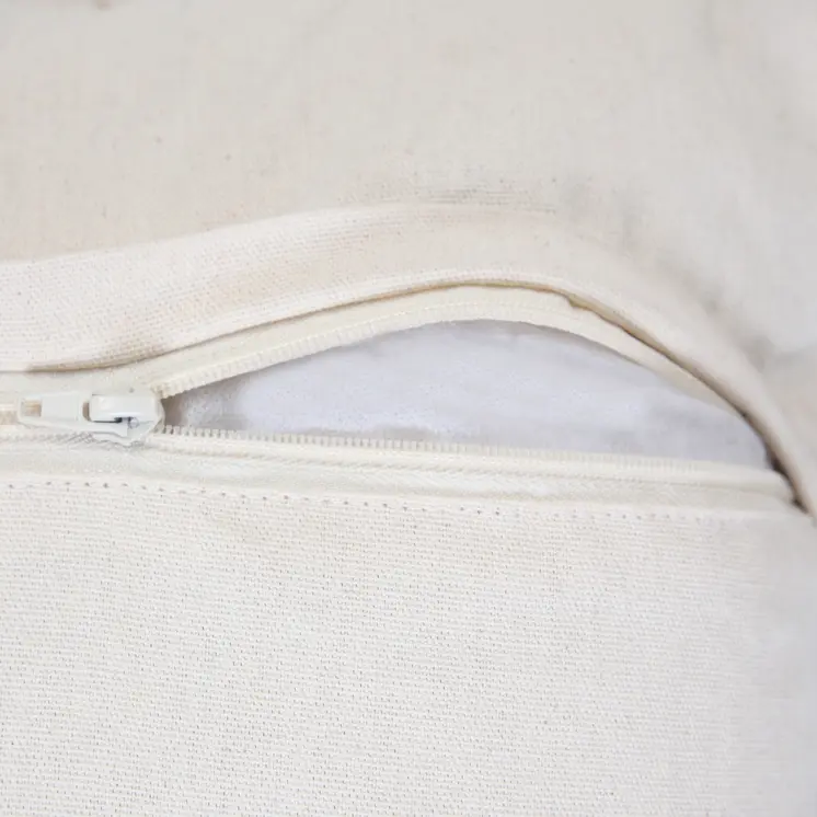 20" X 20" Heathered Gray And Off-White 100% Cotton Geometric Zippered Pillow