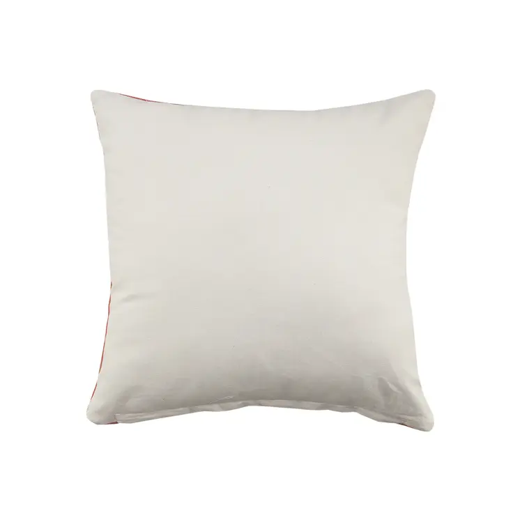 20" Orange and Off White Throw Pillow