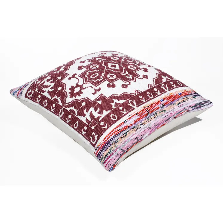 20" Red and White Throw Pillow