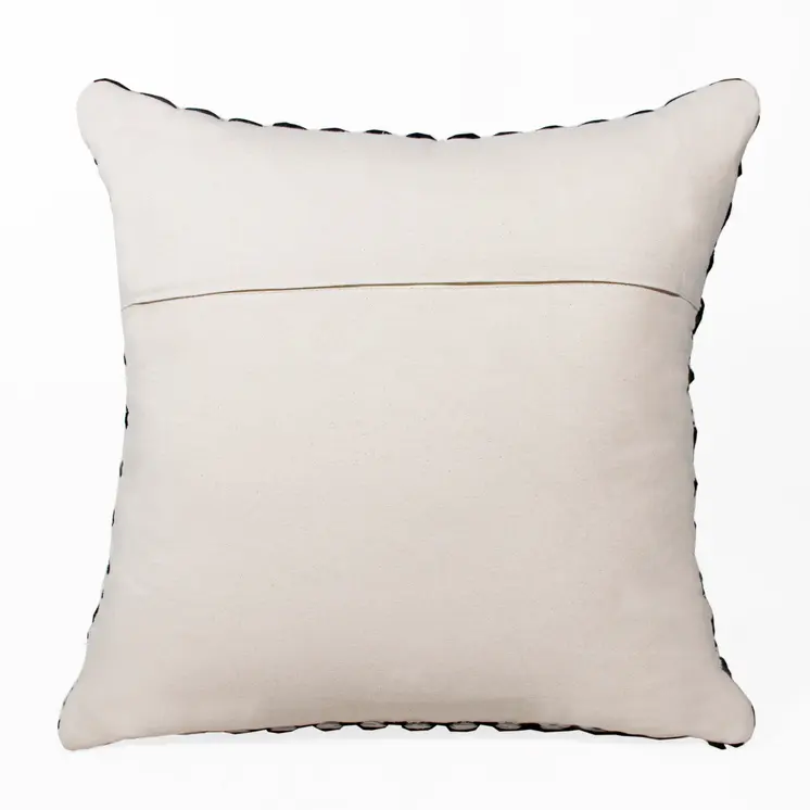 20" X 20" Black And White Polyester Chevron Zippered Pillow