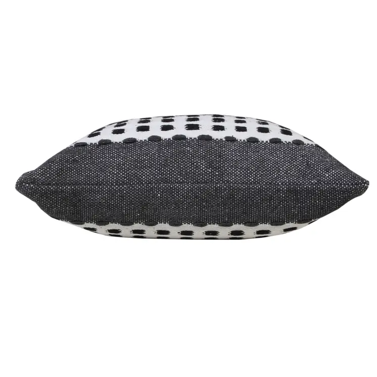 20" Black Gray and White Throw Pillow