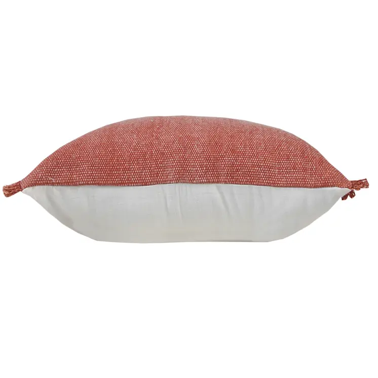 20" Dusty Rose Cotton Throw Pillow with Fringe