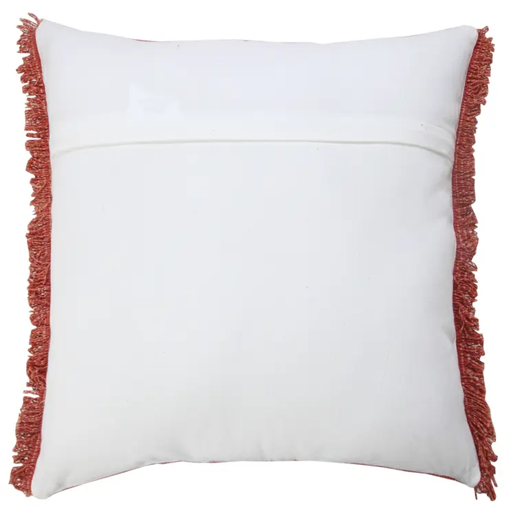 20" Dusty Rose Cotton Throw Pillow with Fringe