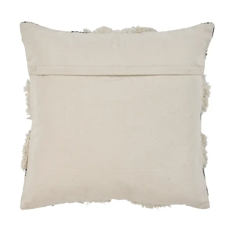 20" Black and Ivory Throw Pillow