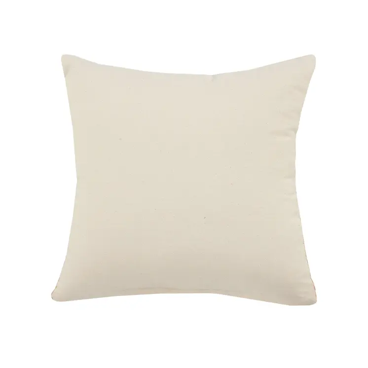 18" Orange and Off White Throw Pillow