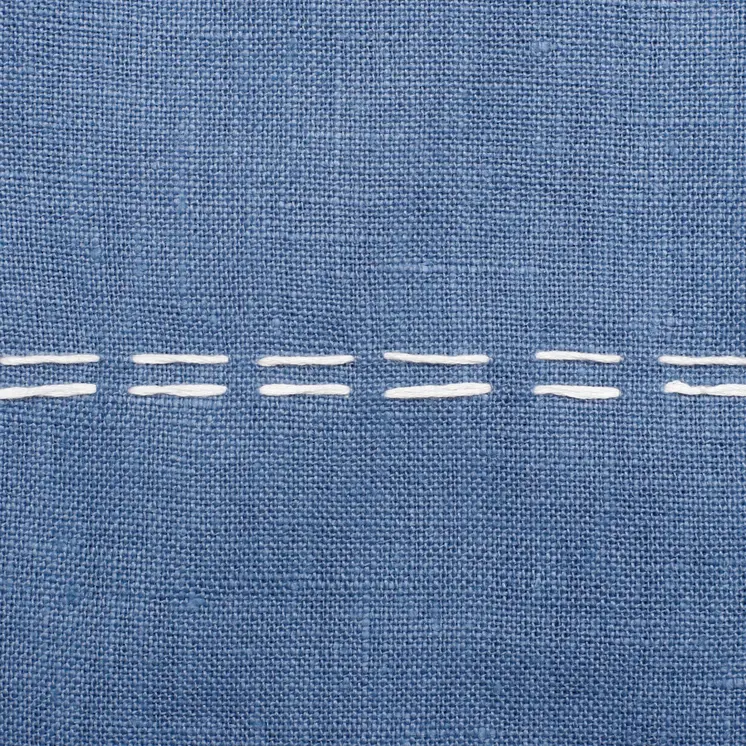 20" X 20" Navy Linen Striped Zippered Pillow