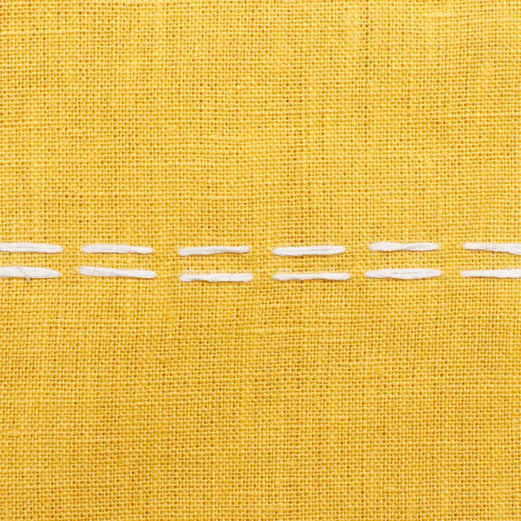20" X 20" Mustard Linen Striped Zippered Pillow