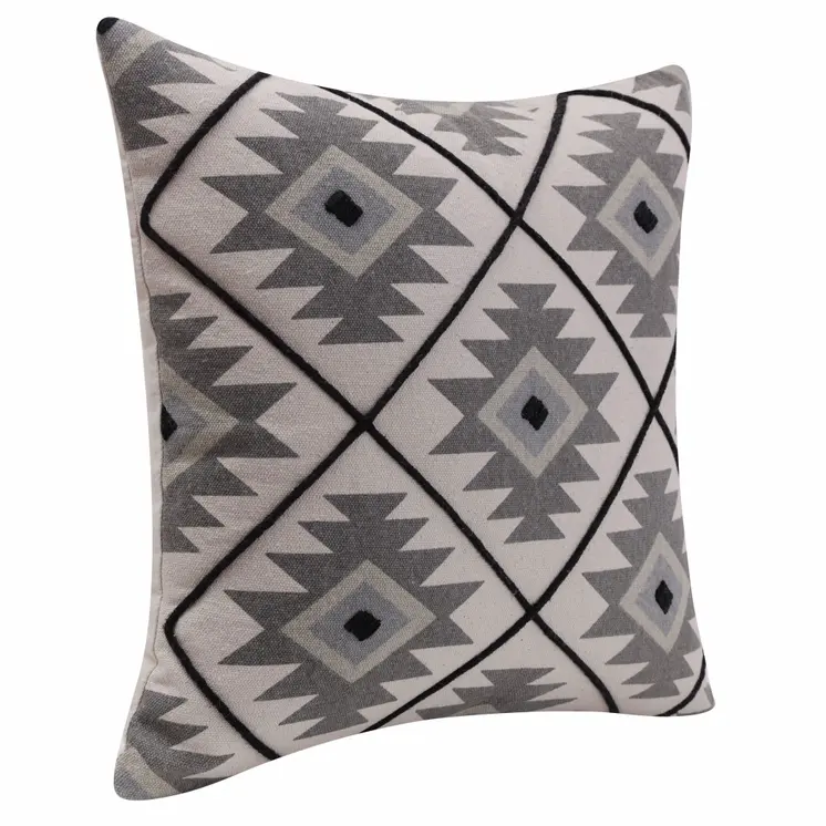 20" Gray and Black Throw Pillow