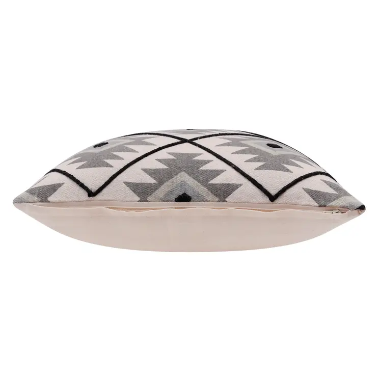 20" Gray and Black Throw Pillow