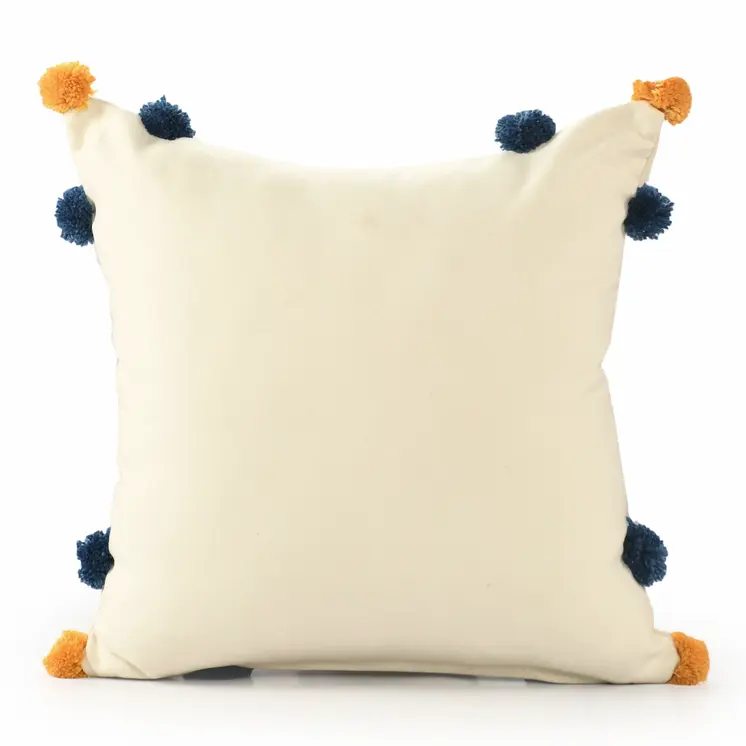 20" X 20" Navy And Orange Polyester Tropical Zippered Pillow