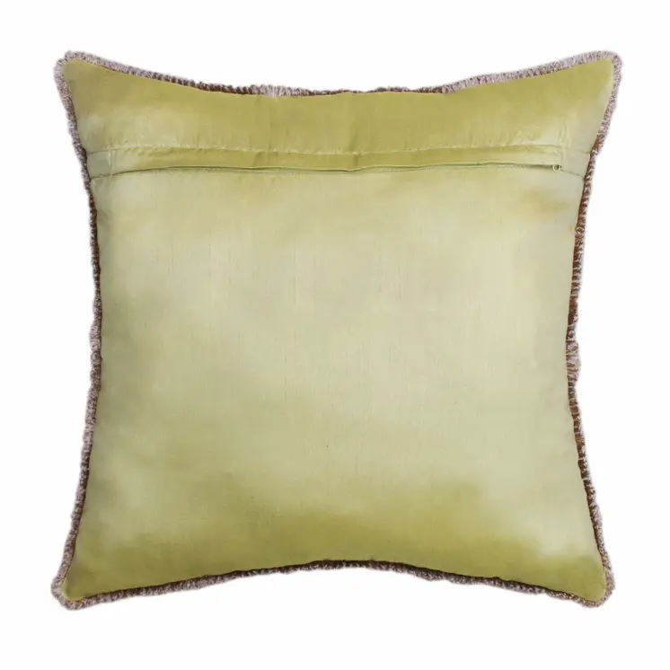 20" X 20" Yellow And Green Polyester Tropical Zippered Pillow
