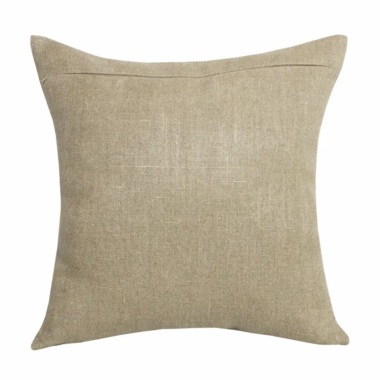 20" X 20" Beige And Brown Linen Striped Zippered Pillow