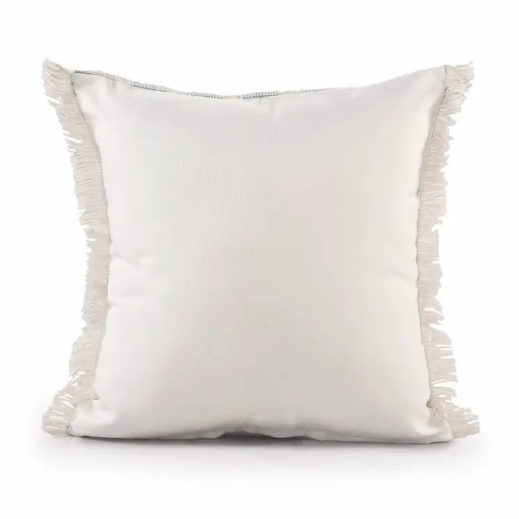 20" X 20" Medium Blue And Ivory Polyester Striped Zippered Pillow