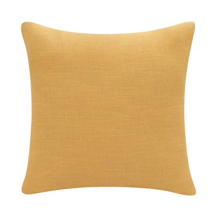 24" X 24" Yellow And Ivory 100% Cotton Abstract Zippered Pillow