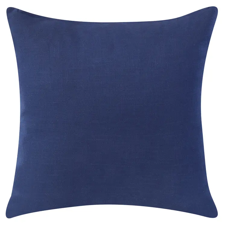 20" Navy Blue And Ivory Cotton Abstract Throw Pillow