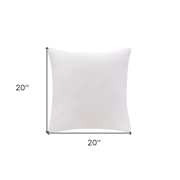 20" X 20" Ivory 100% Cotton Zippered Pillow