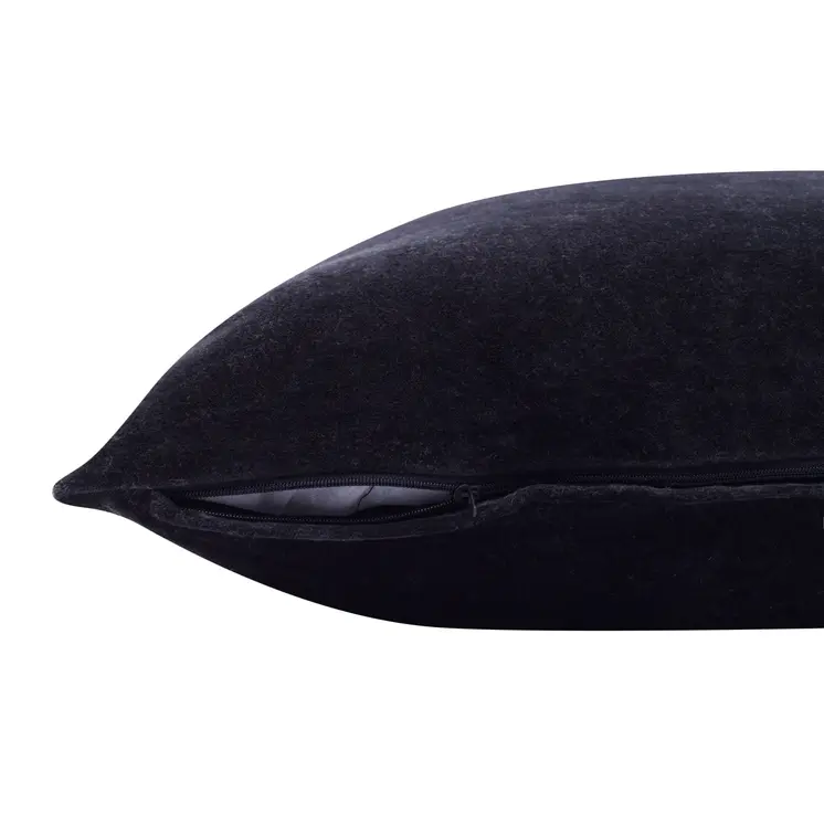 20" Black Cotton Throw Pillow