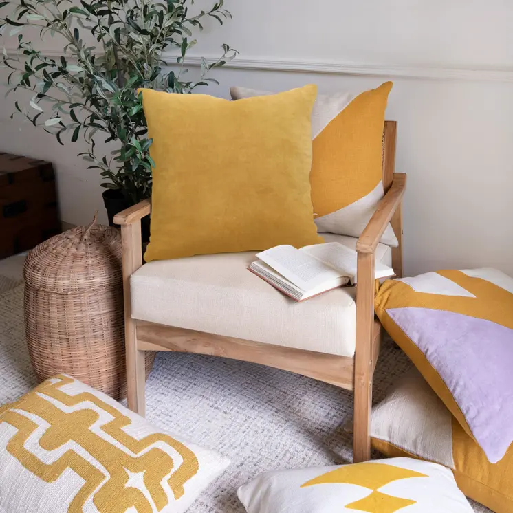 20" Yellow Throw Pillow