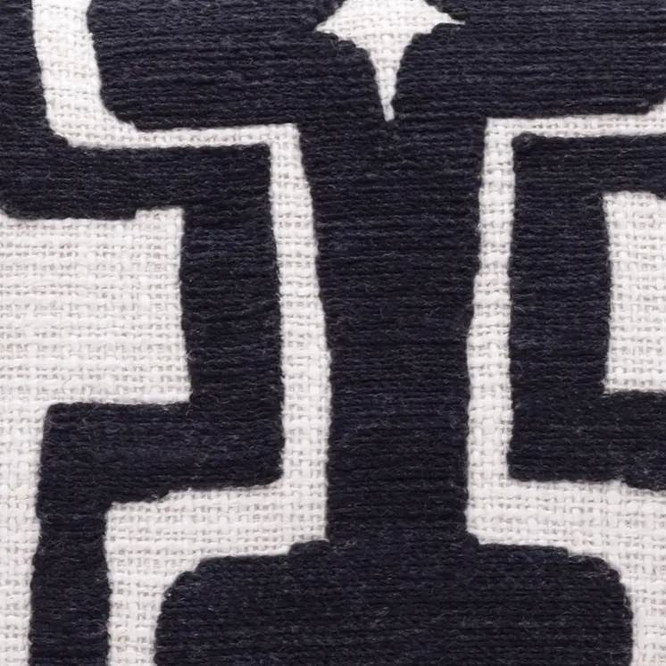 20" Black And Ivory Cotton Geometric Throw Pillow