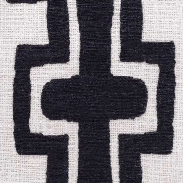 24" Black and Ivory Throw Pillow