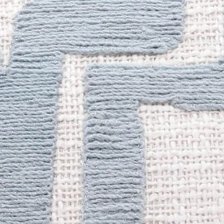 20" Blue And Ivory Cotton Geometric Throw Pillow