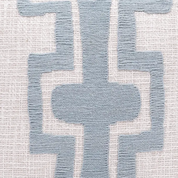 20" Blue And Ivory Cotton Geometric Throw Pillow